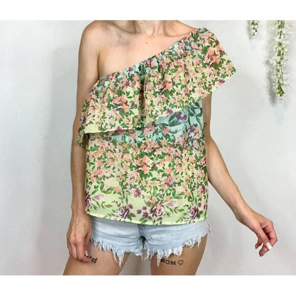 Yumi Kim Fleur Melody One Shoulder Ruffle Top NWT - Picture 1 of 5